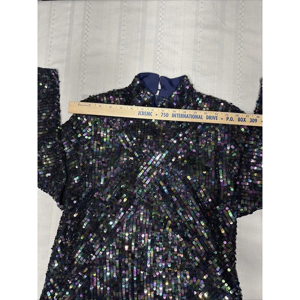 Beautiful!!  VTG Nolan Miller Dynasty Collection Dress/ Sequins/ Size 12 - Picture 9 of 13